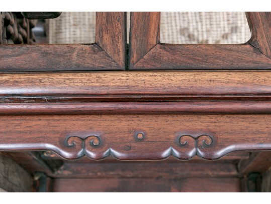 Heavy Antique Chinese Carved Rosewood Armchair 