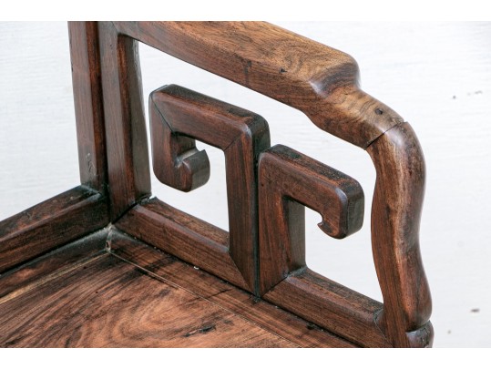 Heavy Antique Chinese Carved Rosewood Armchair 