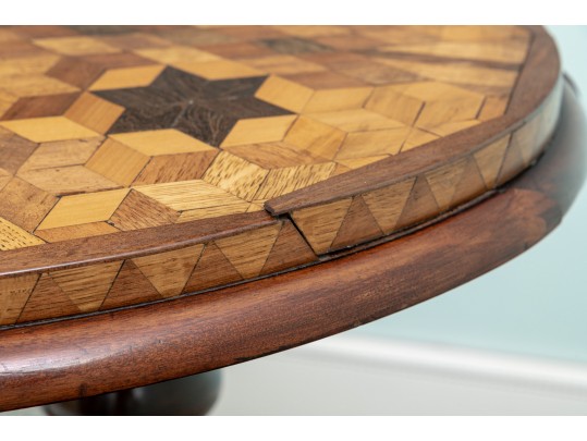 Fabulous English Specimen Harlequin Marquetry Oval Table 