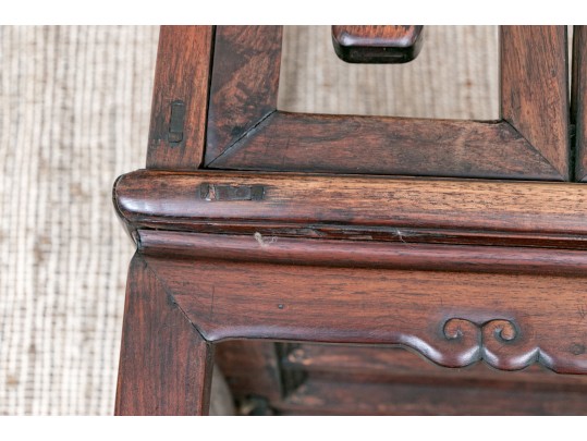 Heavy Antique Chinese Carved Rosewood Armchair 