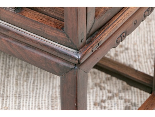 Heavy Antique Chinese Carved Rosewood Armchair 