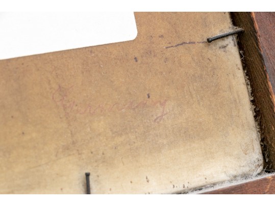 Antique German Hand Painted Porcelain Portrait Bust Plaque, Framed