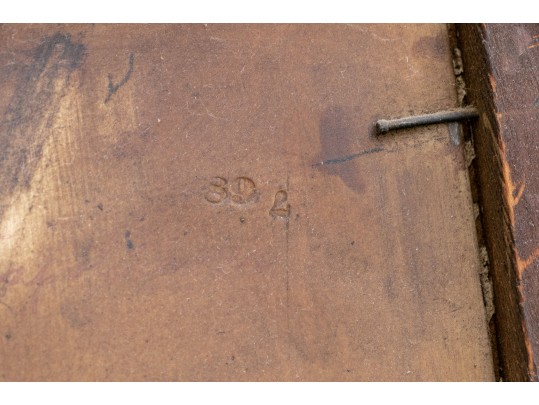 Antique German Hand Painted Porcelain Portrait Bust Plaque, Framed