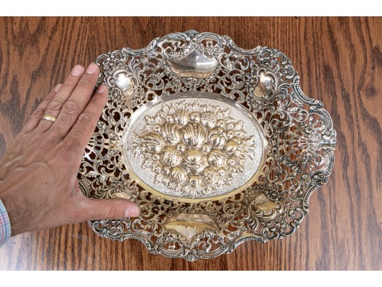 Marvelous 800 Grade Silver Centerpiece Bowl, 30.855 OZT
