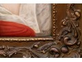 Antique German Hand Painted Porcelain Portrait Bust Plaque, Framed