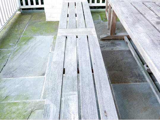 Wood Classics Teak Table With Three Chairs And Bench
