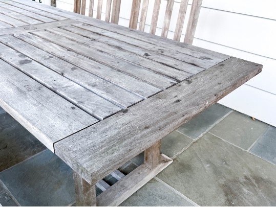 Wood Classics Teak Table With Three Chairs And Bench