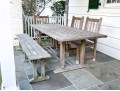 Wood Classics Teak Table With Three Chairs And Bench