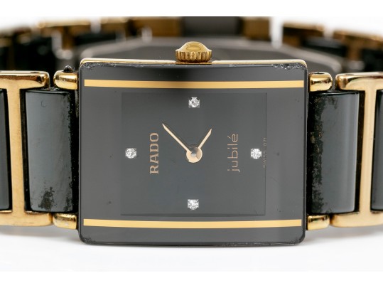 Rado Diamond Indices And Sleek Black Ceramic Band Quartz Watch