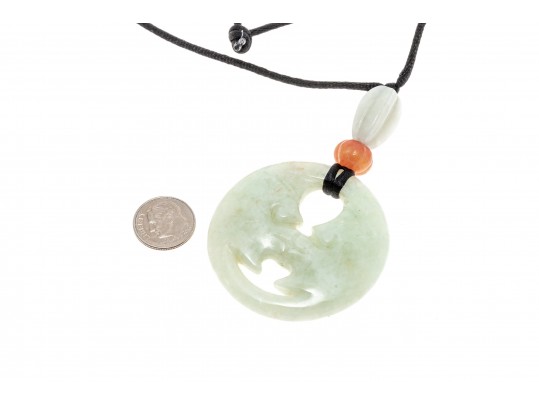 Carved Jade Pendant Necklace