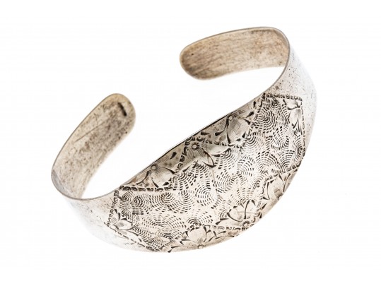 Sterling Etched Cuff Bracelet
