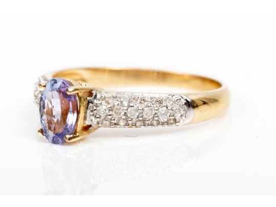 14K Tanzanite & Diamond RIng, SIze 6