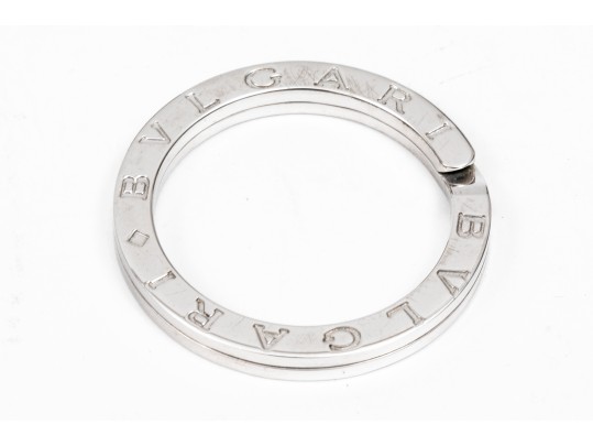 Bulgari Classic Sterling Silver Key Ring, Boxed