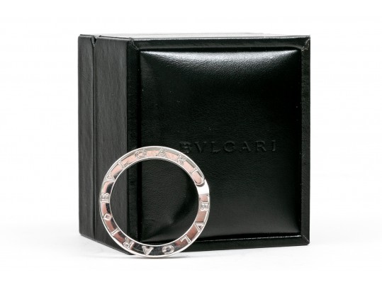 Bulgari Classic Sterling Silver Key Ring, Boxed