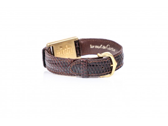 Cartier Sterling Silver Vermeil Small Must De Cartier Tank Watch, With Strap