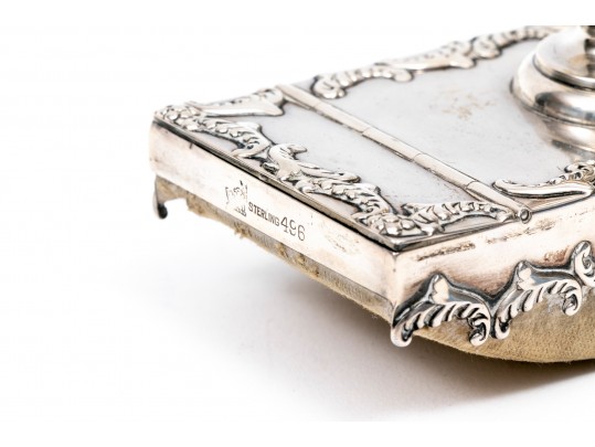 Sterling Silver Vintage Complementary Ornate Patterned Desk Set Items, Various Makers