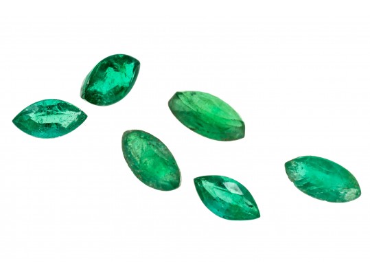 Loose Stones: 6 Marques Emeralds, 1.1 TCW