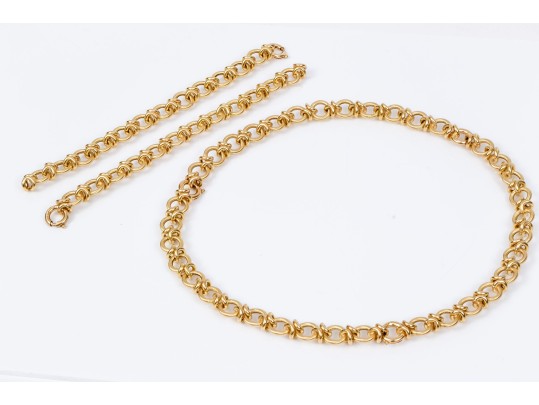 Stunning 18K Versitile Necklace And/Or Bracelet Set