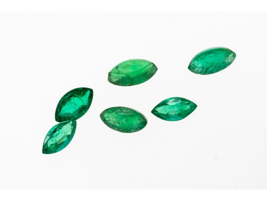Loose Stones: 6 Marques Emeralds, 1.1 TCW