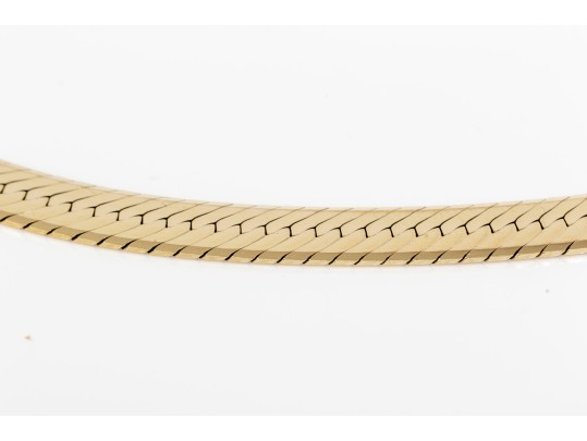 Classic 14K Herring Bone Chain Necklace