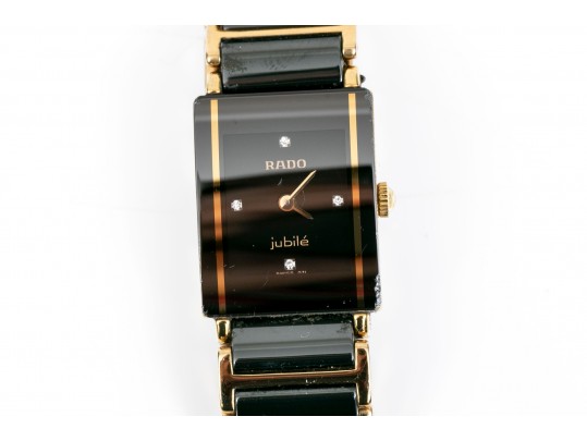 Rado Diamond Indices And Sleek Black Ceramic Band Quartz Watch