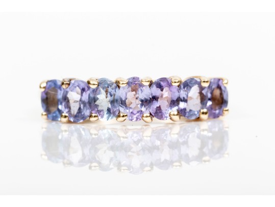 14K Purple-Blue Tanzanite Ring, Size 6
