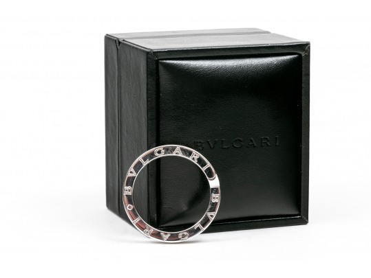 Bulgari Classic Sterling Silver Key Ring, Boxed