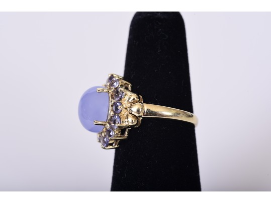 14K YG Chalcedony, Tanzanite Cocktail Ring & Earrings *UPDATED*