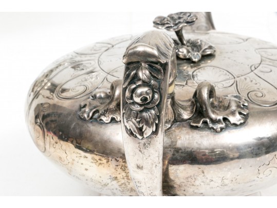 Antique Sterling Silver Beautiful Early Victorian Four Pieces Tea Set, Circa 1839 By Joseph Taylor