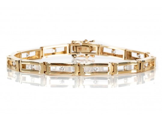 Dainty 14K Diamond Set Bracelet