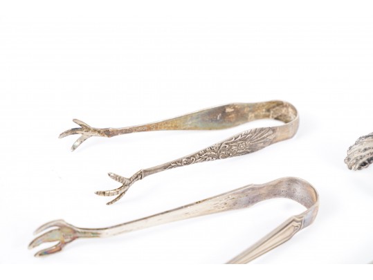 Lot Of Four Assorted Vintage Sterling Silver Sugar Tongs