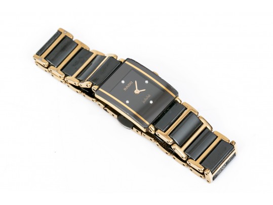 Rado Diamond Indices And Sleek Black Ceramic Band Quartz Watch