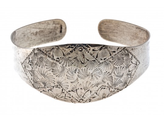 Sterling Etched Cuff Bracelet