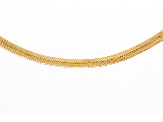 14K Italian Herringbone Chain Necklace