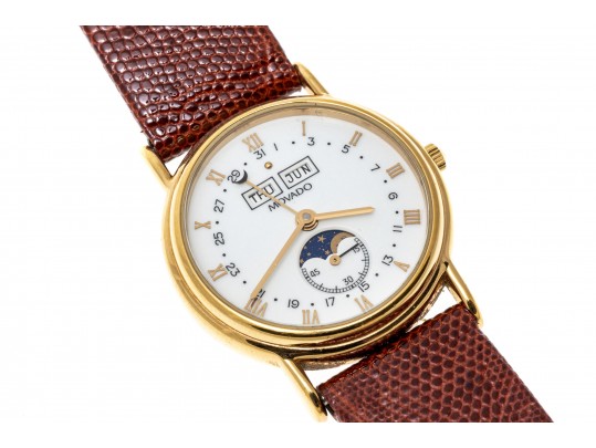 Movado Small Quartz Moon Phase Strap Watch