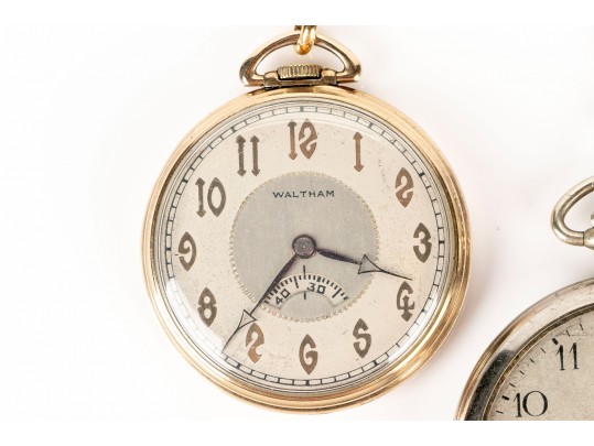 Lot Of Three Vintage Gold Filled And Steel Watches Including Hamilton, Waltham And Reliance