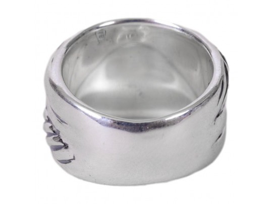 David Yurman Wide Cable Crossover Statement Band Ring, Size 6.5