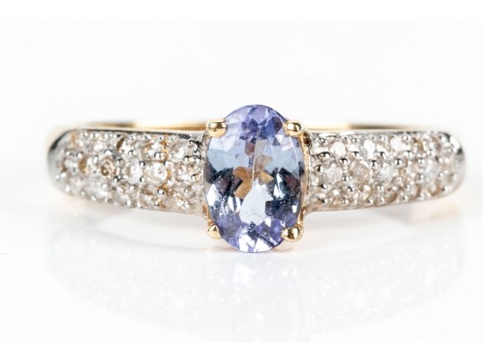 14K Tanzanite & Diamond RIng, SIze 6