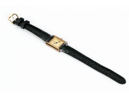 Classic Muste De Cartier Watch With Leather Strap