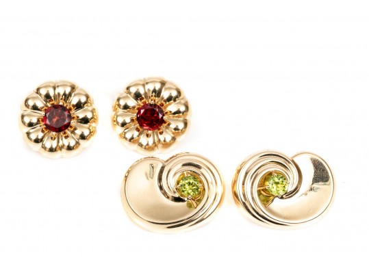 Collection Of 14K And Cultured Pearl Necklace, Earrings And Ring, Size 6