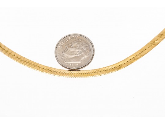 14K Italian Herringbone Chain Necklace