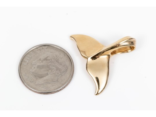 Playful 14K Whale Tail Pendant