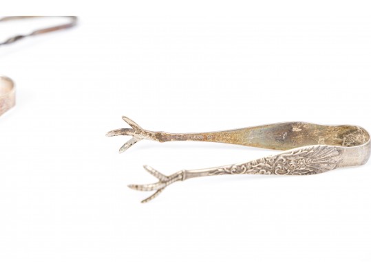 Lot Of Four Assorted Vintage Sterling Silver Sugar Tongs