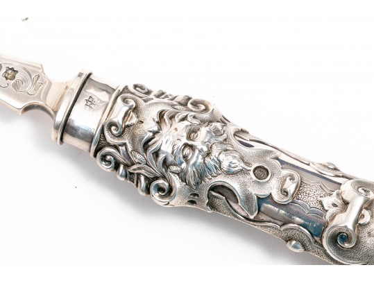 Sheffield, England Magnificent Antique Sterling Fish Set, Circa 1861, Beautifully Chased, With Box