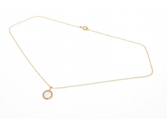 Sterling Necklace And Earrings Set With Mother Of Pearl And Topaz