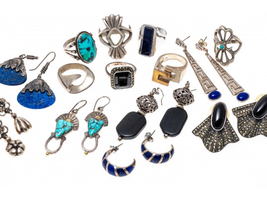 Lot Of Assorted Sterling, Silver Plate And Steel Jewelry Pieces