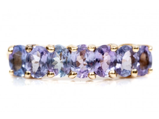 14K Purple-Blue Tanzanite Ring, Size 6