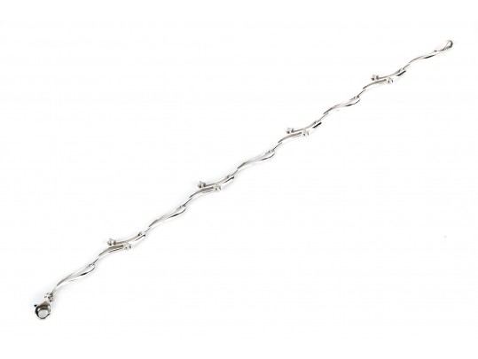 Delicate 14K White Gold Diamond Accented Bracelet