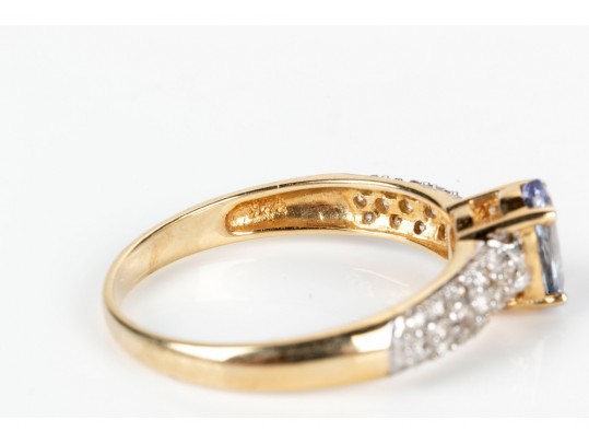 14K Tanzanite & Diamond RIng, SIze 6