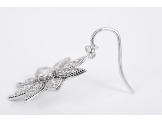 Stunning 14k Diamond Flower Drop Earrings *UPDATED*